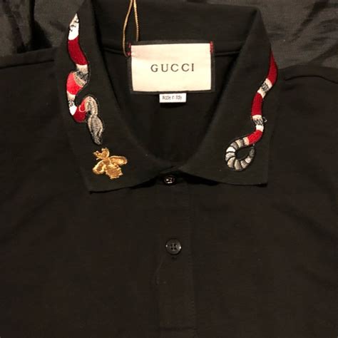 gucci white snake collar shirt|Gucci polo shirt snake.